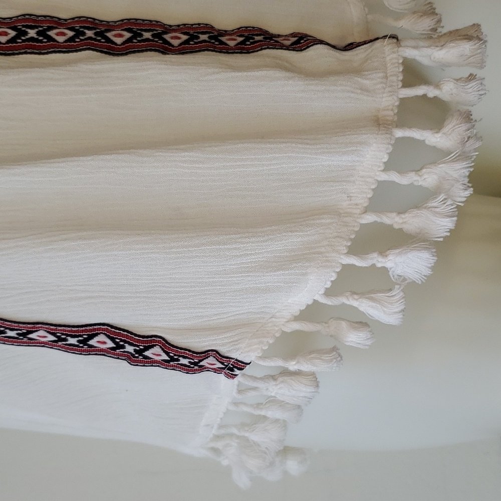 Coachella Collab Gypsy Boho Tank with white tassels & pearl buttons - Picture 5 of 13